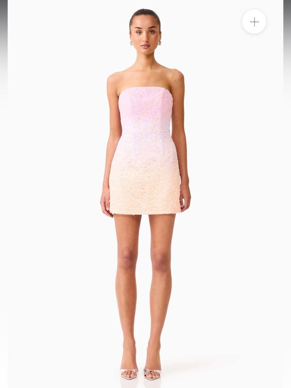elliatt lumira pink & orange ombre sequin lace strapless mini dress small NEW - Picture 12 of 12